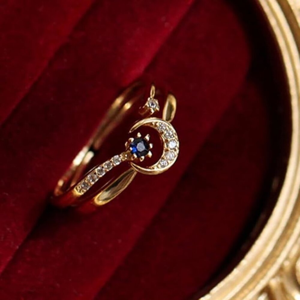 Star Moon Stackable Double 925 Sterling Silver Ce… - image 5